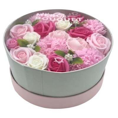 Soap Flower Round Gift Box - Baby Blessings - Pinks