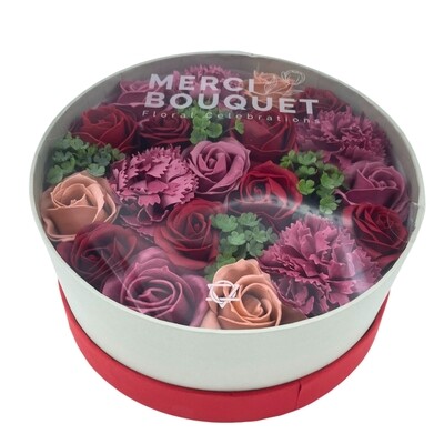 Soap Flowers Round Box - Vintage Roses