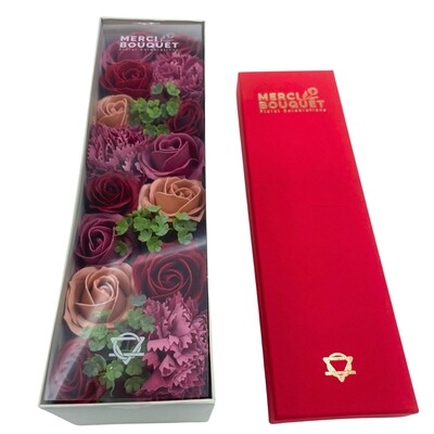 Soap Flowers Long Gift Box - Vintage Roses