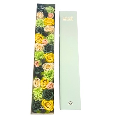 Soap Flowers Extra Long Gift Box - Spring Celebrations - Yellow &amp; Greens