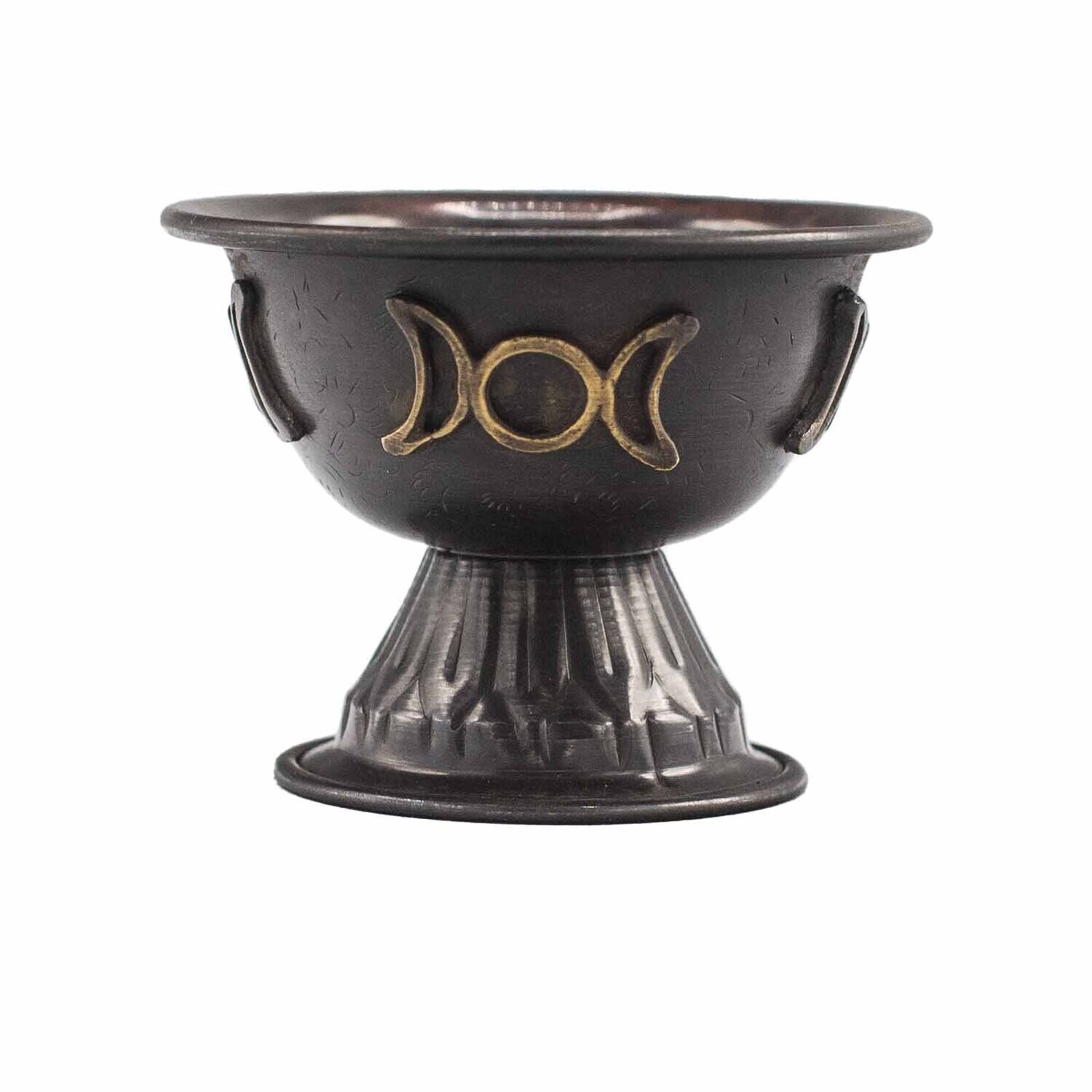 Antique Copper Ritual Chalice Triple Moon 10x8cm