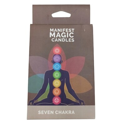 Seven Chakra Manifest Candles (pack of 7)
