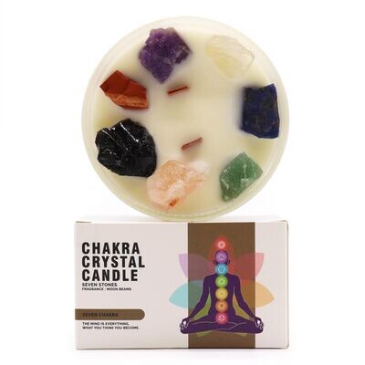 Large Chakra Crystal Candles - Seven Chakras