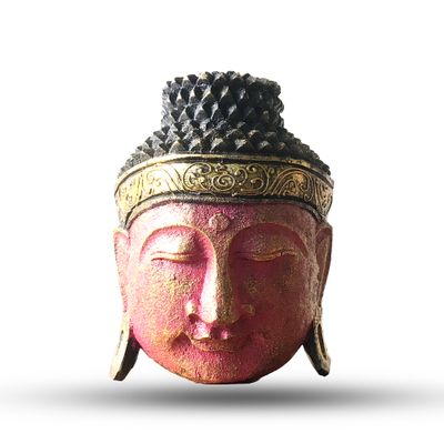 Home Decoration Buddha Head - 25cm - Red Shine Finish