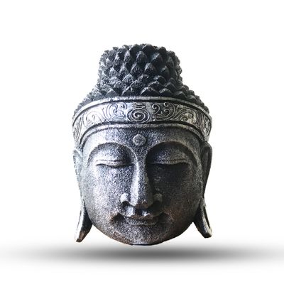 Home Decoration Buddha Head - 25cm - Silver Shine Finish
