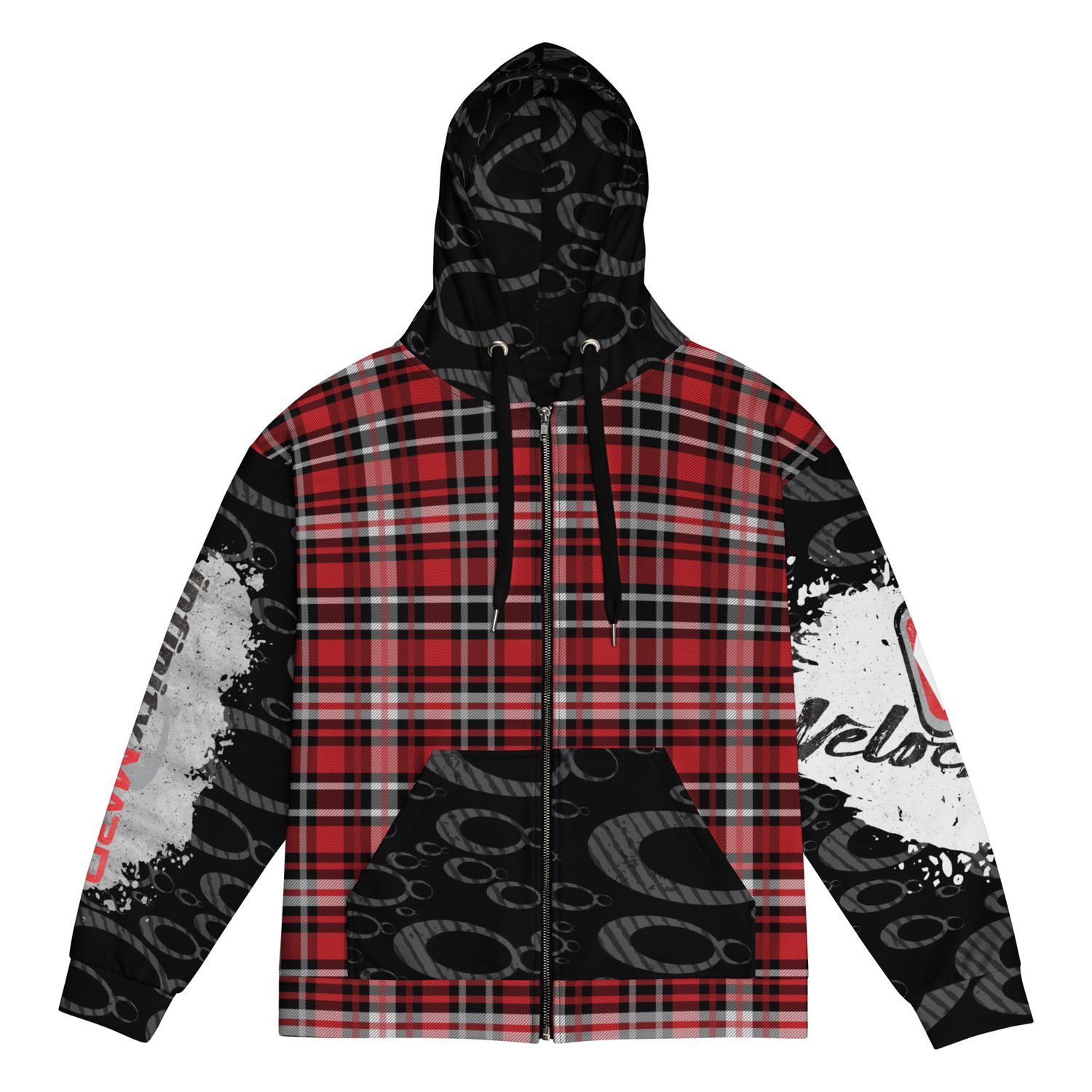 Tartan Grunge Unisex zip hoodie