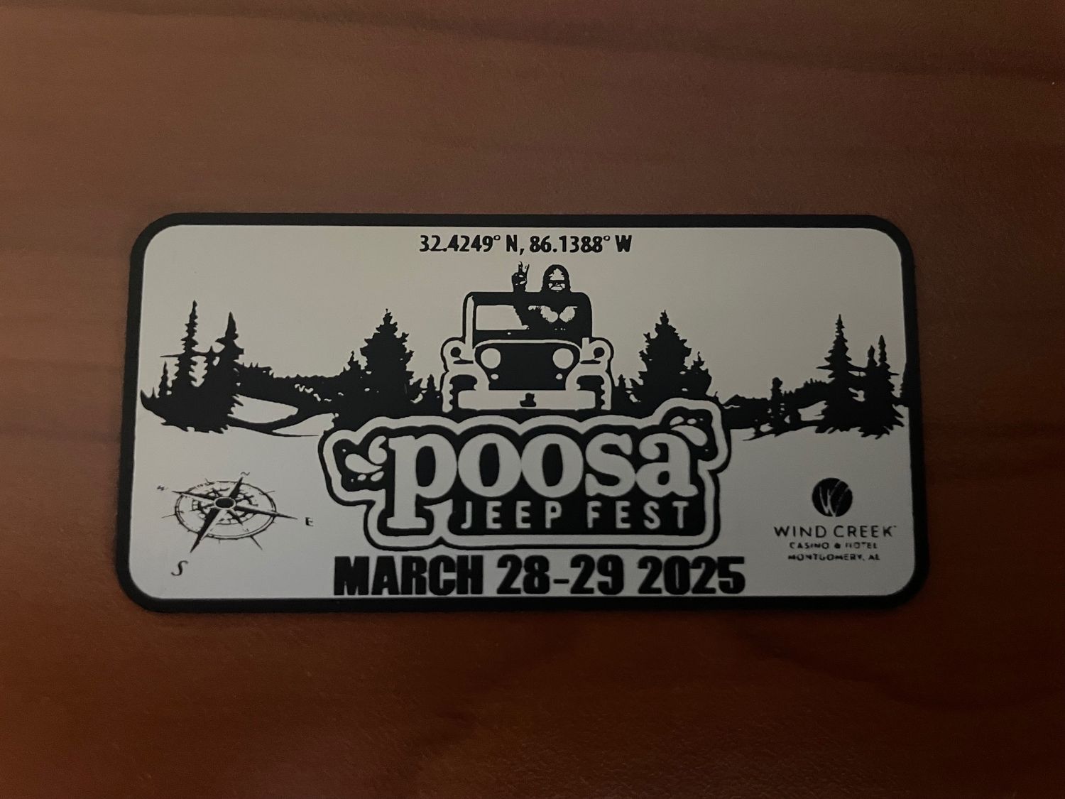 Poosa Jeep Fest Dash Plate
