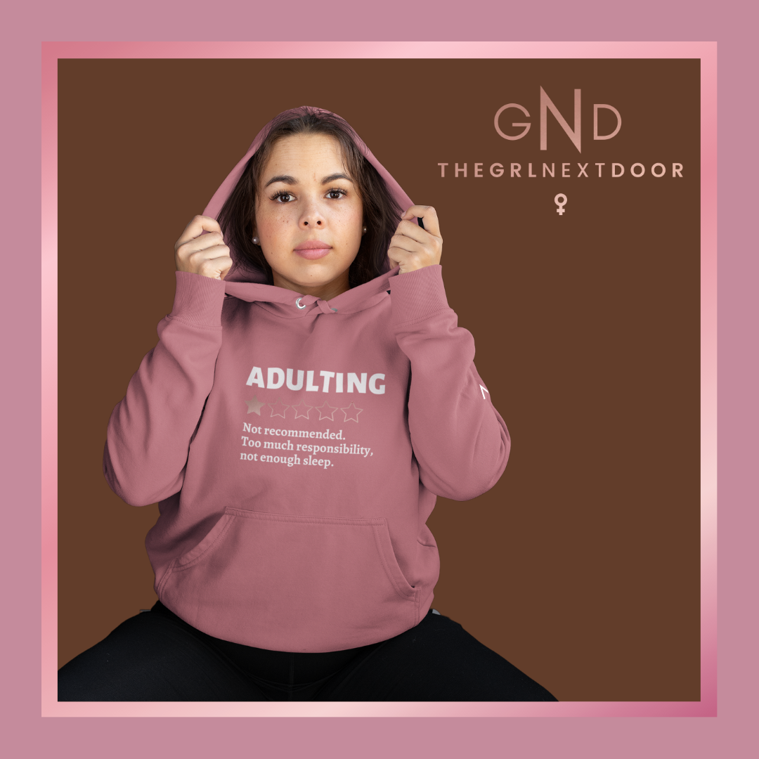 Adulting Pink Hoodie - XS - 3XL