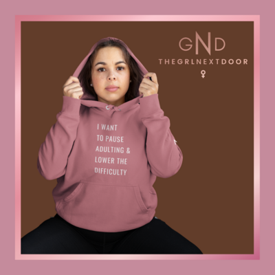 Pause Adulting Pink Hoodie - XS - 3XL