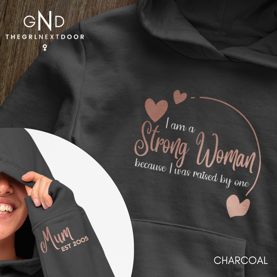 Strong Woman Charcoal Hoodie - XS - 5XL