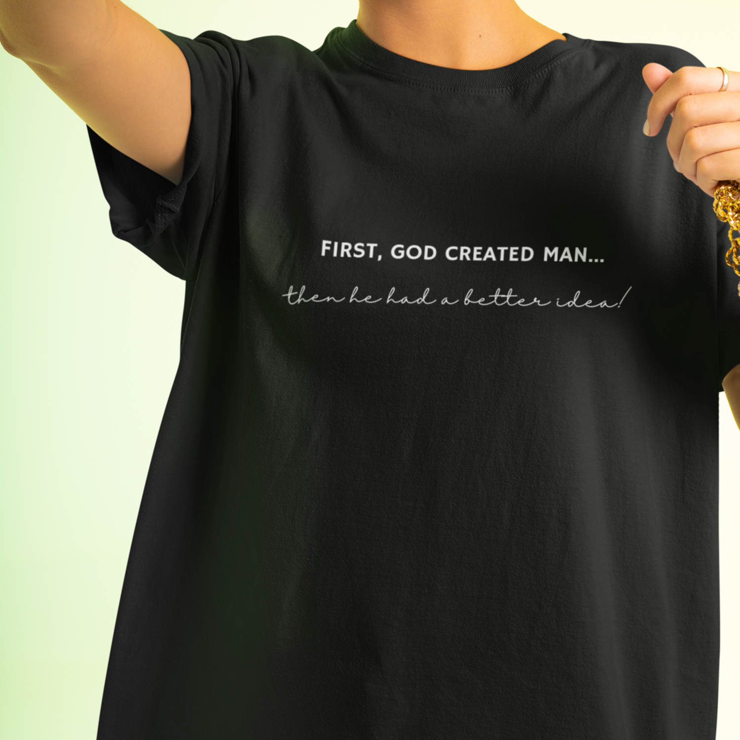God Created Man Black T-Shirt Unisex - Small - 5xl