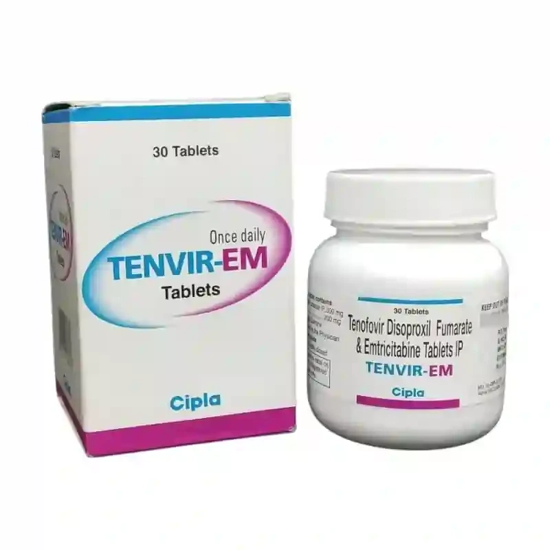 Tenvir EM (テンビルEM)
表示されている金額には、税金、送料を含みます。
ツルバダのジェネリック医薬品で、エムトリシタビン200mg及びテノホビルジソプロキシルフマル酸塩300mgの配合薬で、ツルバダと同じ薬効成分です。
米国食品医薬品局（FDA)など多くの機関にて認可済です。
数量、並びに服用方法：1ボトル30錠（30日分）/ 1日1回1錠を服用
Cipla社製造のツルバダジェネリックです。