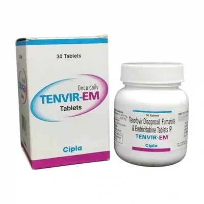 Tenvir EM (テンビルEM)
表示されている金額には、税金、送料を含みます。
ツルバダのジェネリック医薬品で、エムトリシタビン200mg及びテノホビルジソプロキシルフマル酸塩300mgの配合薬で、ツルバダと同じ薬効成分です。
米国食品医薬品局（FDA)など多くの機関にて認可済です。
数量、並びに服用方法：1ボトル30錠（30日分）/ 1日1回1錠を服用
Cipla社製造のツルバダジェネリックです。