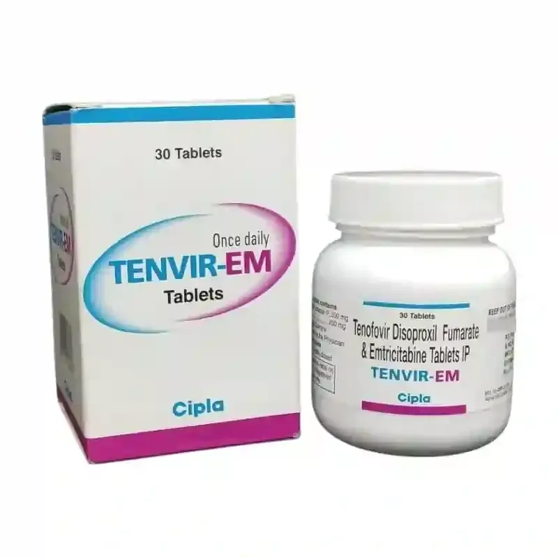 Tenvir EM (テンビルEM)表示されている金額には、税金、送料を含みます。ツルバダのジェネリック医薬品で、エムトリシタビン200mg及びテノホビルジソプロキシルフマル酸塩300mgの配合薬で、ツルバダと同じ薬効成分です。米国食品医薬品局（FDA)など多くの機関にて認可済です。数量、並びに服用方法：1ボトル30錠（30日分）/ 1日1回1錠を服用Cipla社製造のツルバダジェネリックです。