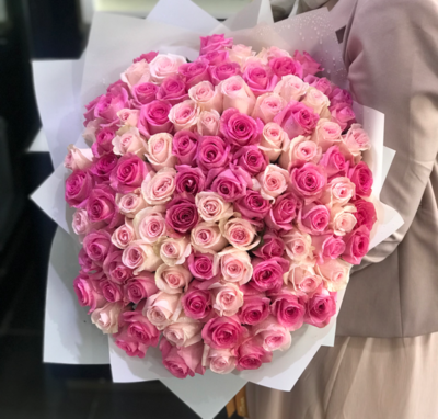 Bouquet Classic Luxury - 100 Pink Duo