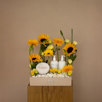 Luban box with sunflower