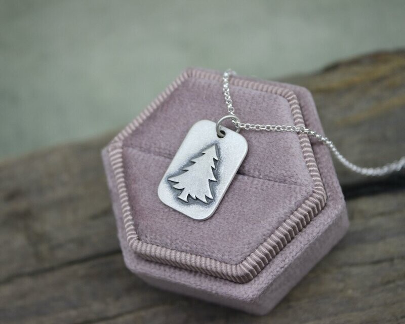 Silver Christmas Tree Necklace