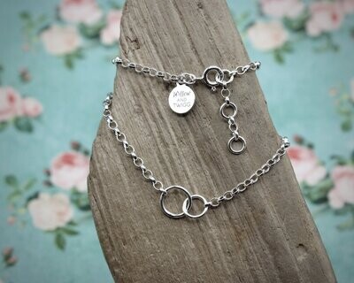 Sterling Silver Anklet With Interlocking Rings