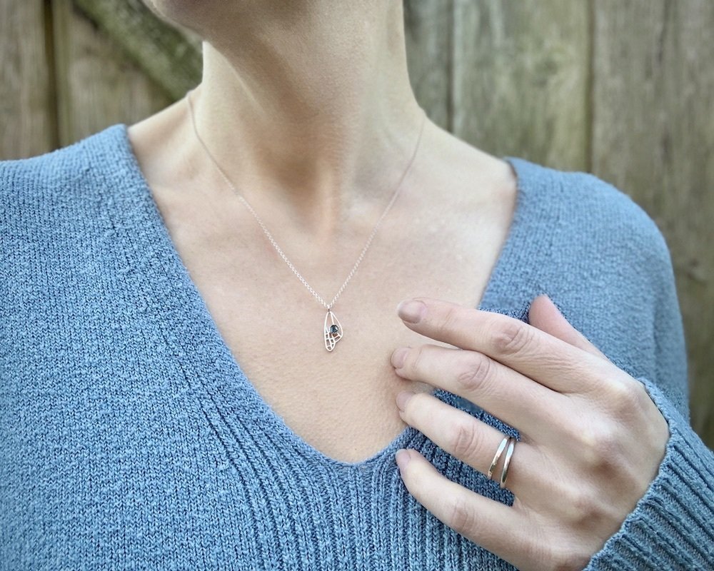 London Blue Topaz Butterfly Fairy Wing Necklace