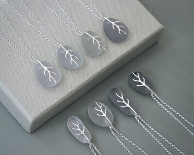 'Seaweed Bail' Sea Glass Pendant Necklace