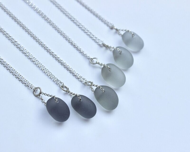 Sea Glass Pebble Pendant Necklace