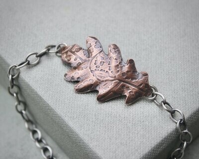 Copper Oak Leaf Bracelet