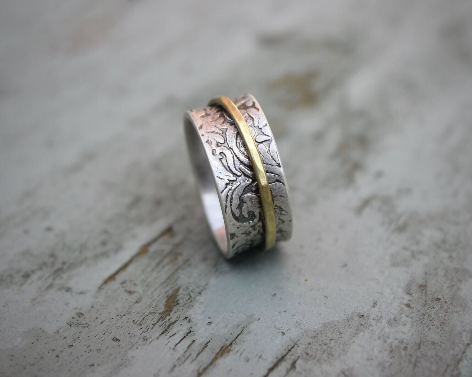 Sterling Silver Anchor Chain Spinner Ring Sterling Silver Anchor Chain Spinner Ring