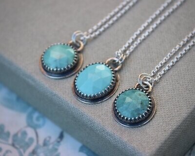 Dainty Turquoise & Sterling Silver Pendant