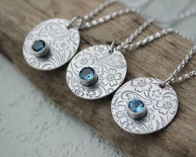 London Blue Topaz & Sterling Silver 'Wildflowers' Necklace