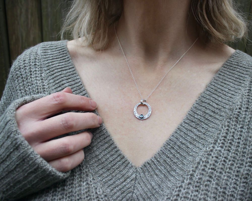 Aquamarine & Sterling Silver Oval Pendant Necklace