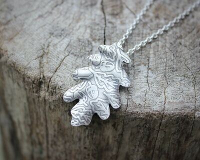 Sterling Silver Oak Leaf Necklace