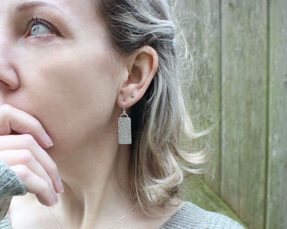 'Cascading Stars' Patterned Sterling Silver Drop Earrings