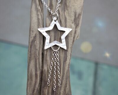 Sterling Silver 'Shooting Star' Pendant Necklace