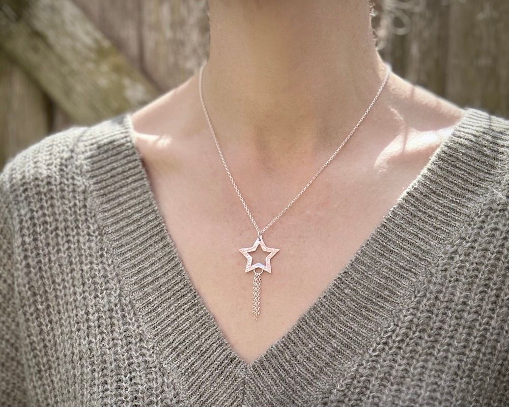 Sterling Silver 'Shooting Star' Pendant Necklace