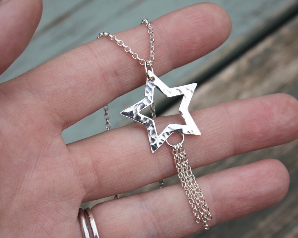 Sterling Silver 'Shooting Star' Pendant Necklace