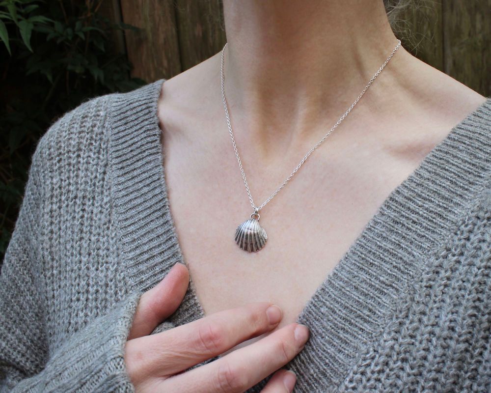 Silver Cockle Shell Necklace