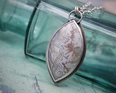 Crazy Lace Agate & Sterling Silver Statement Pendant
