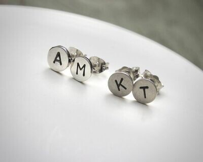 'Little Letters' Personalised Sterling Silver Initial Stud Earrings