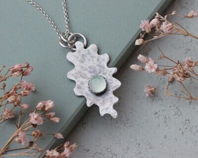 Sterling Silver & Chalcedony Abstract 'One Of A Kind' Pendant Necklace