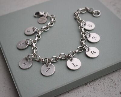 'Little Letters' Personalised Sterling Silver Initial Charm Bracelet