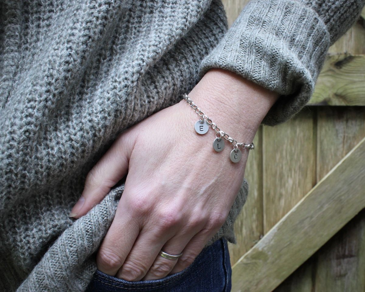 'Little Letters' Personalised Sterling Silver Initial Charm Bracelet