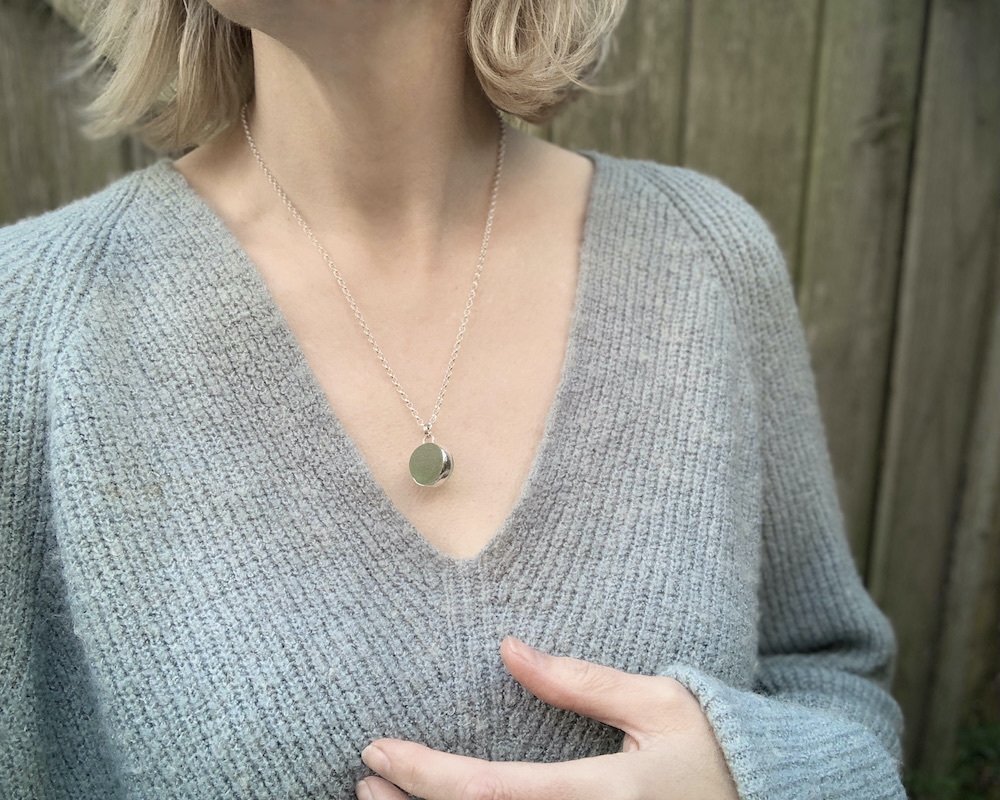 Large Sea Glass 'Codd' Marble Necklace