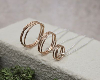The Willow Collection - Hammered Bronze Hoop Pendant Necklace The Willow Collection - Hammered Bronze Hoop Pendant Necklace