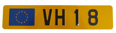 Plaque D´Immatriculation pour Vehicule avec un date de 1ere Immatriculation entre le 01.01.1988 et 01.07.2003