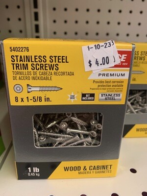 Stainless Steel Trim Screws 8 x 1-5/8