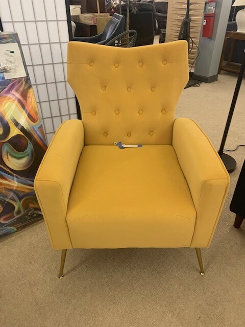 Wingback Chair-Mustard