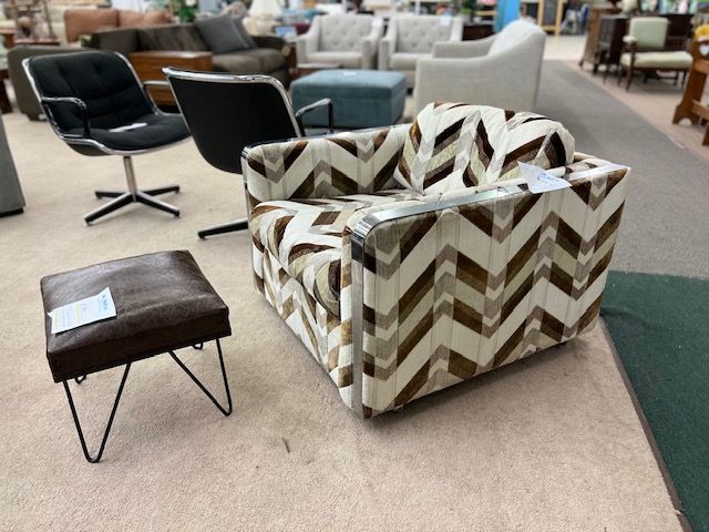 70s chrome accent Mod armchair