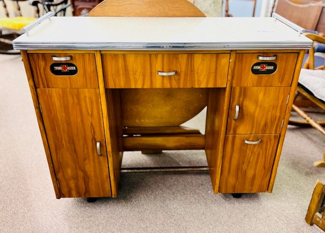 Barber Station with Formica top and mirror frame 196.00