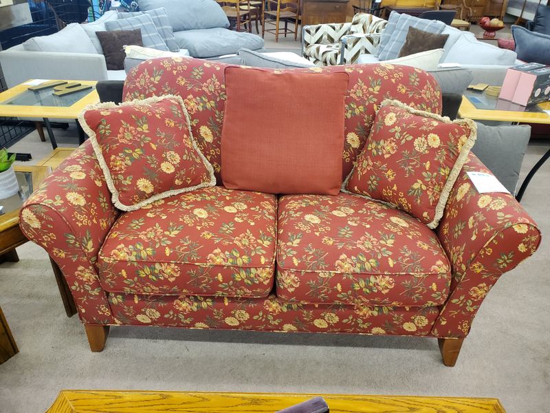Lays furniture red floral love seat