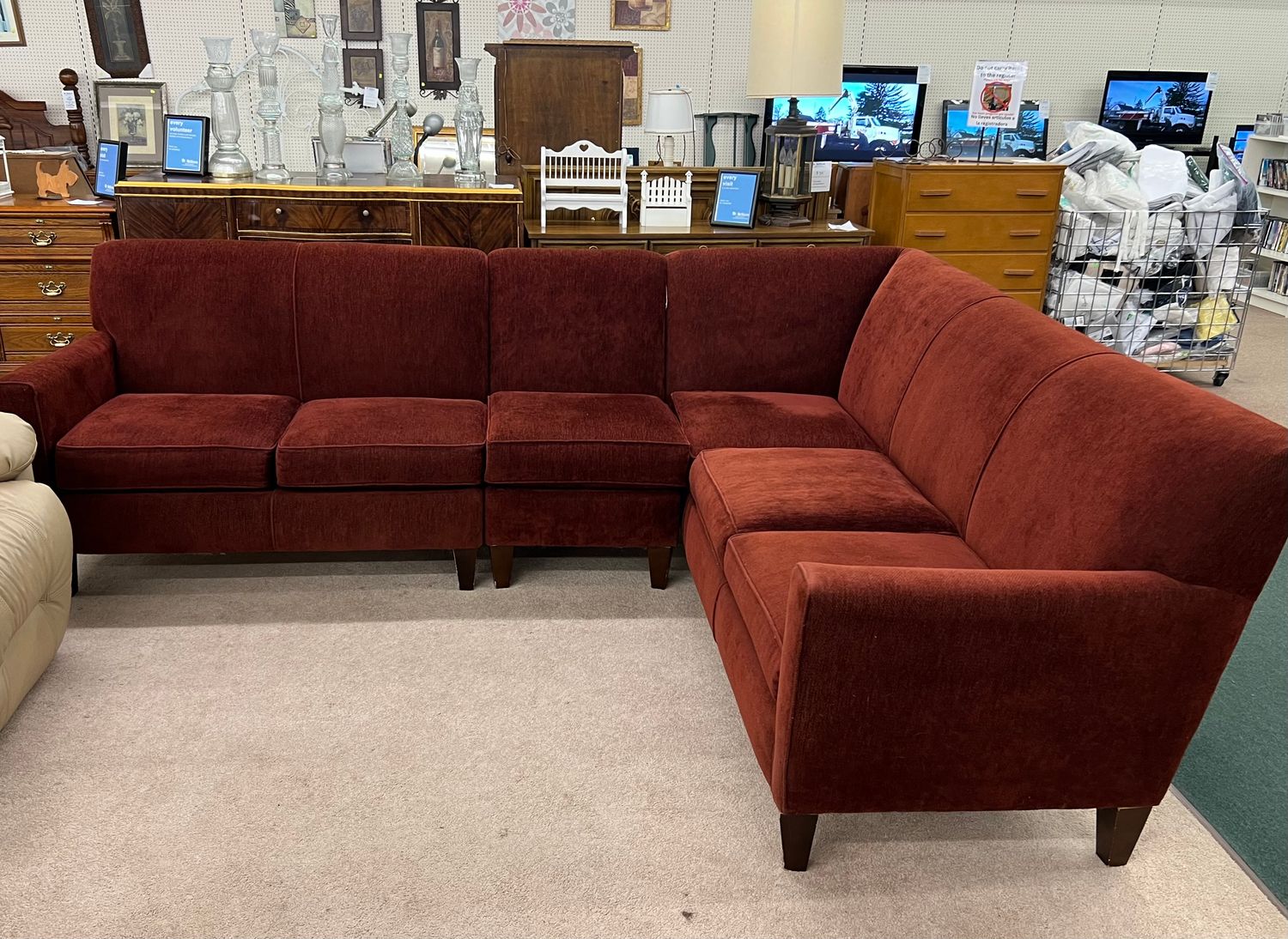 Burgundy LaZboy Sectional